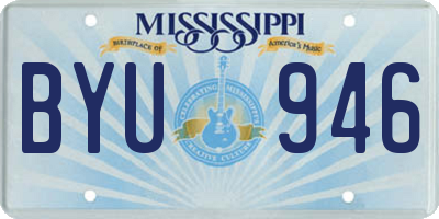 MS license plate BYU946