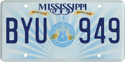 MS license plate BYU949