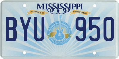 MS license plate BYU950