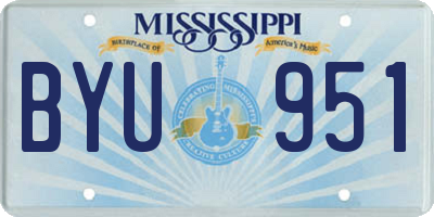 MS license plate BYU951