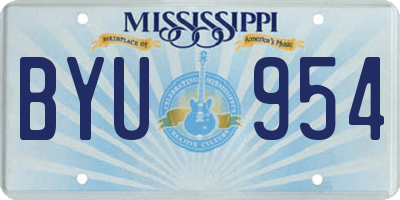 MS license plate BYU954