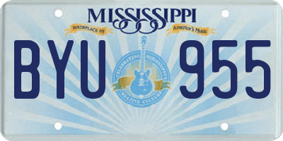 MS license plate BYU955