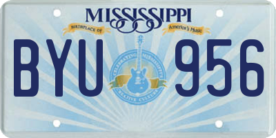MS license plate BYU956