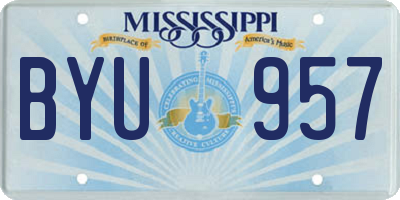 MS license plate BYU957