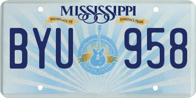 MS license plate BYU958
