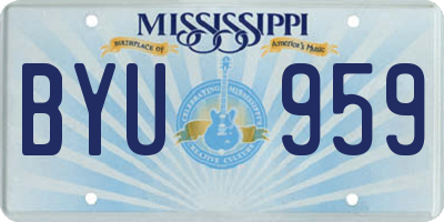 MS license plate BYU959