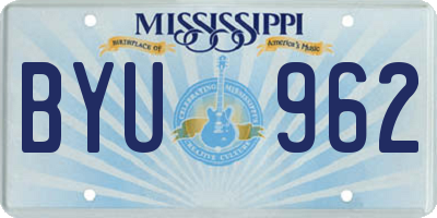 MS license plate BYU962