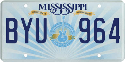 MS license plate BYU964