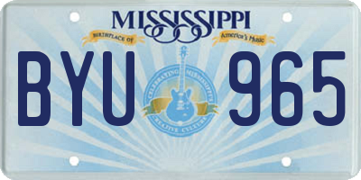 MS license plate BYU965