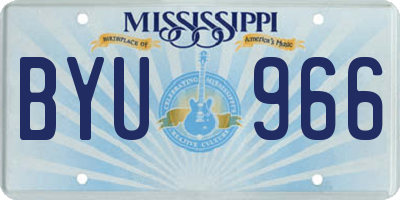 MS license plate BYU966