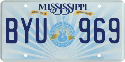 MS license plate BYU969