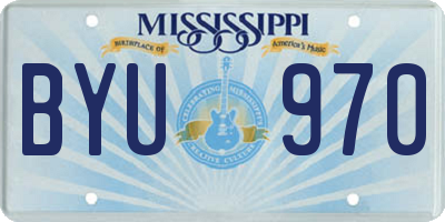 MS license plate BYU970