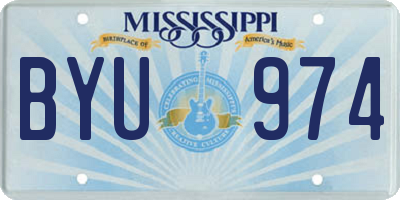 MS license plate BYU974