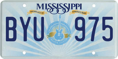 MS license plate BYU975