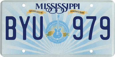 MS license plate BYU979