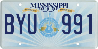 MS license plate BYU991