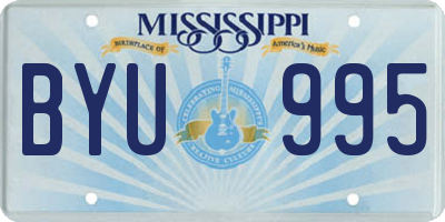 MS license plate BYU995
