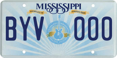 MS license plate BYV000