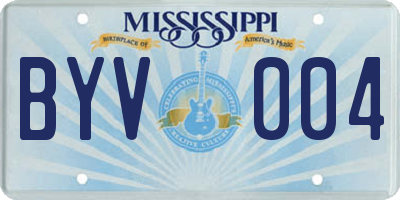 MS license plate BYV004