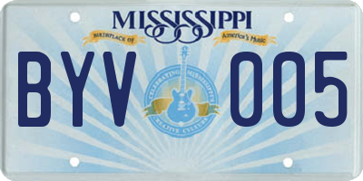 MS license plate BYV005