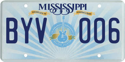MS license plate BYV006