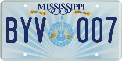 MS license plate BYV007