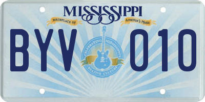 MS license plate BYV010