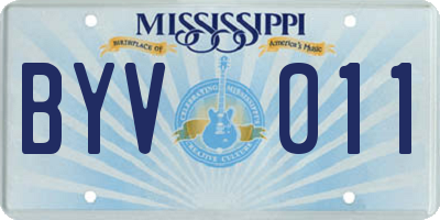 MS license plate BYV011
