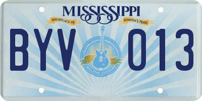 MS license plate BYV013