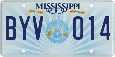 MS license plate BYV014