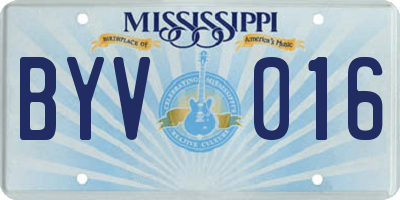MS license plate BYV016