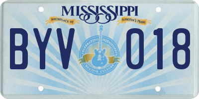 MS license plate BYV018