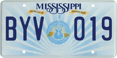 MS license plate BYV019