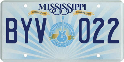 MS license plate BYV022