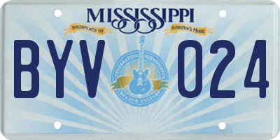 MS license plate BYV024
