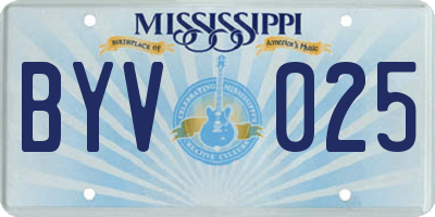 MS license plate BYV025