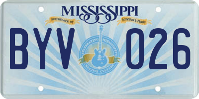MS license plate BYV026