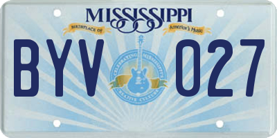 MS license plate BYV027