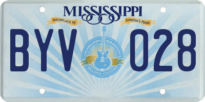 MS license plate BYV028