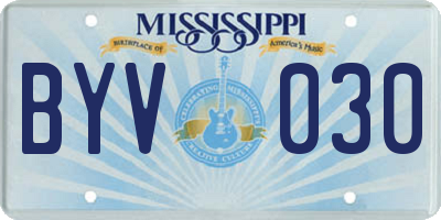 MS license plate BYV030
