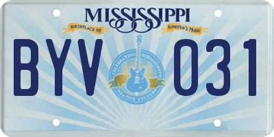 MS license plate BYV031