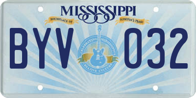 MS license plate BYV032