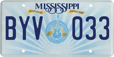 MS license plate BYV033