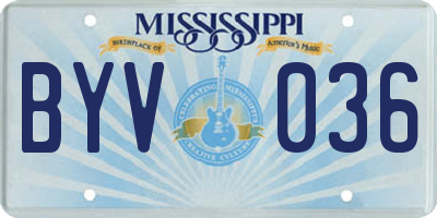 MS license plate BYV036