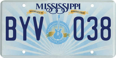 MS license plate BYV038