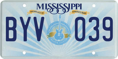 MS license plate BYV039