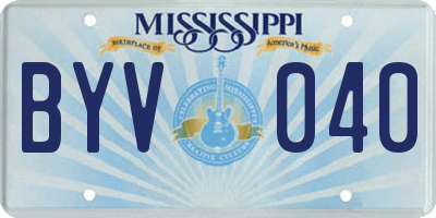 MS license plate BYV040