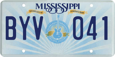 MS license plate BYV041