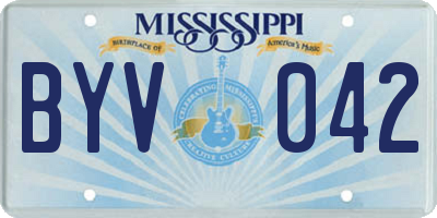MS license plate BYV042
