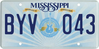 MS license plate BYV043